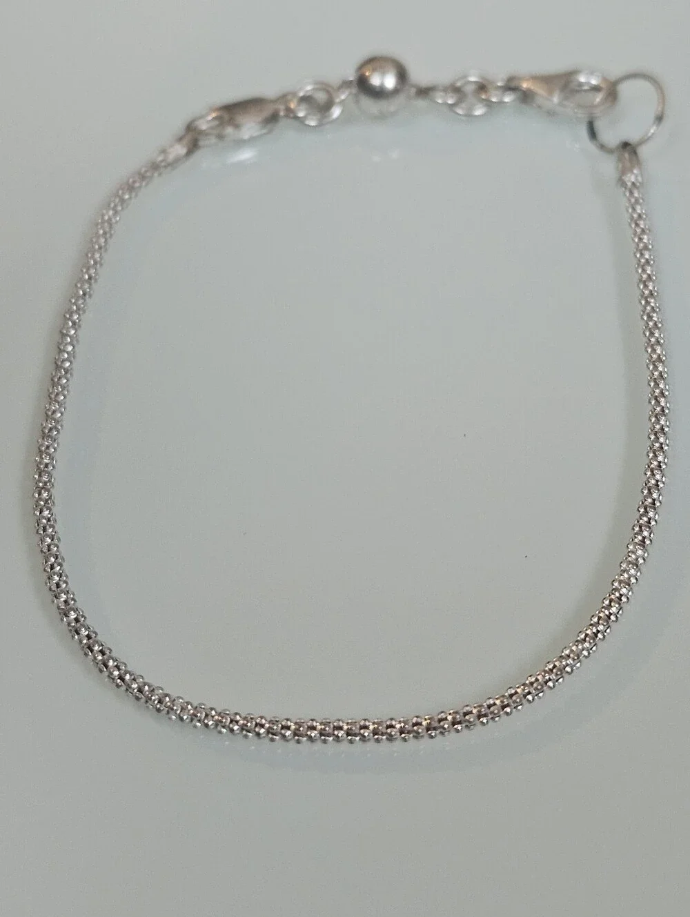 925 Popcorn Link Sterling Silver Bracelet 6.5